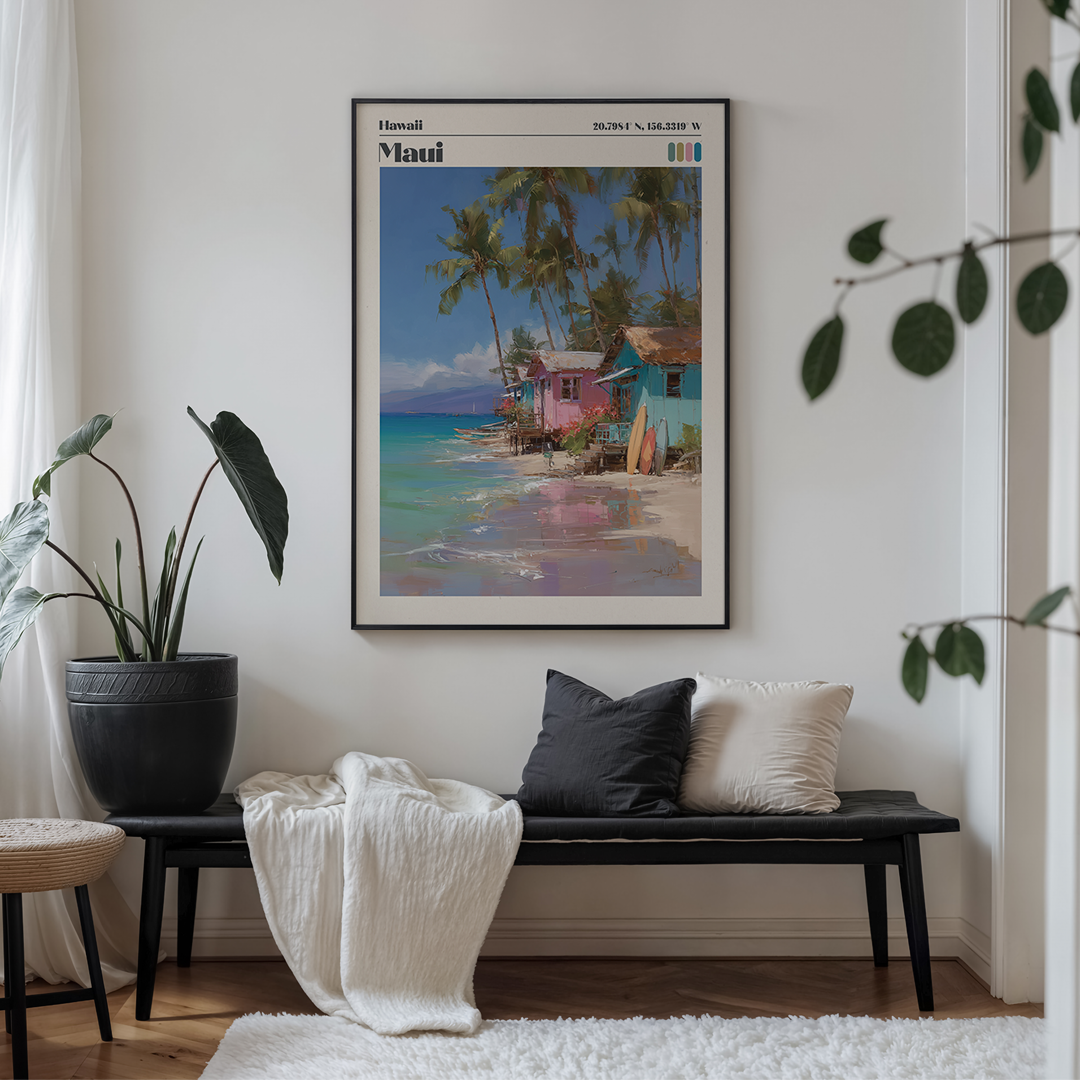 Maui Hawaii – Pastel Coastal Travel Print