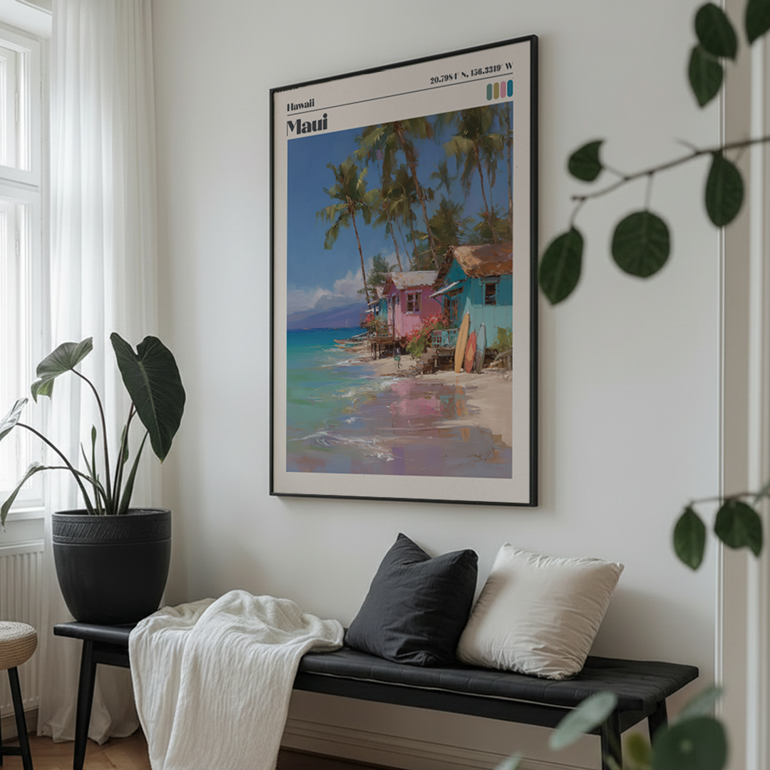 Maui Hawaii – Pastel Coastal Travel Print