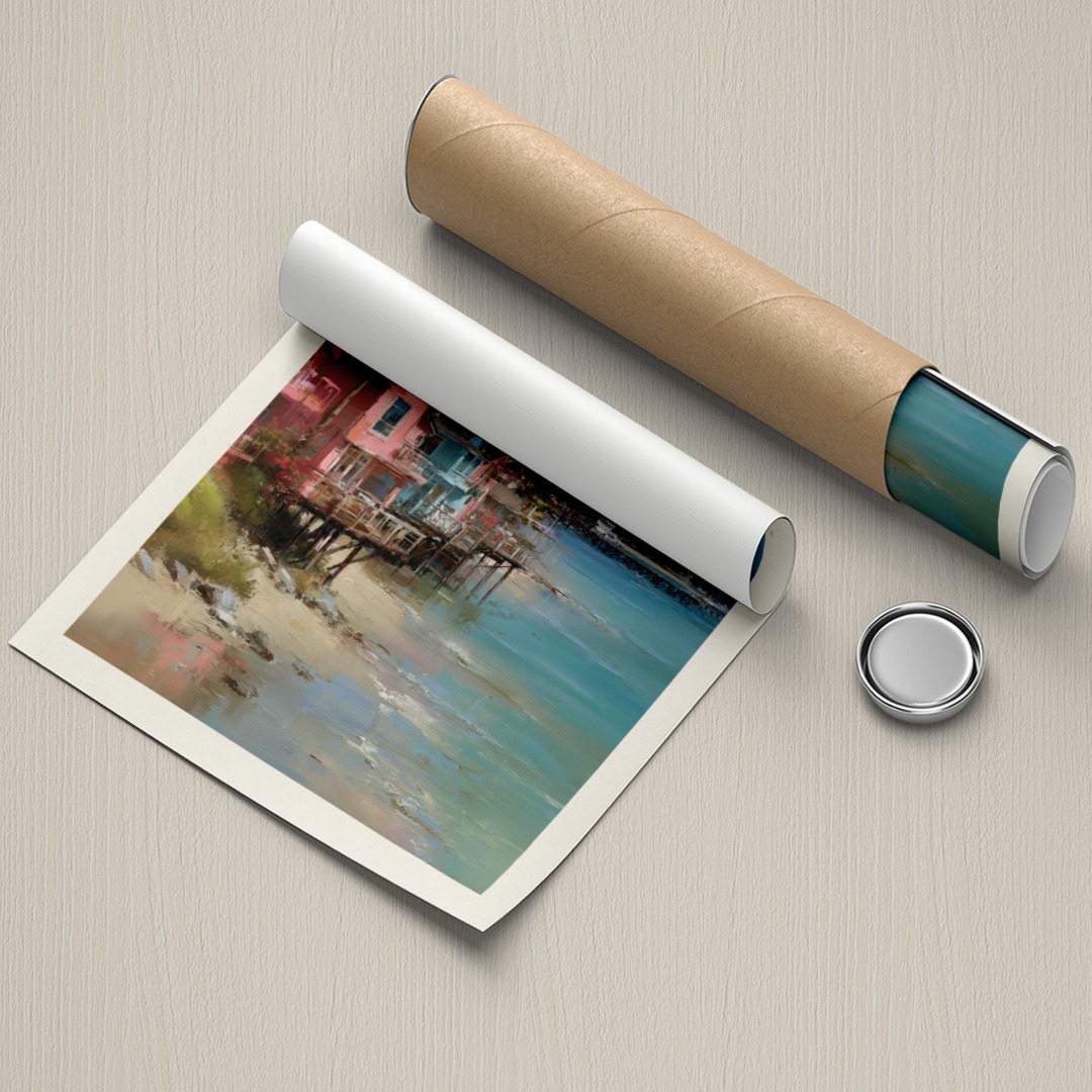 Malibu Beach – Pastel Coastal Travel Print
