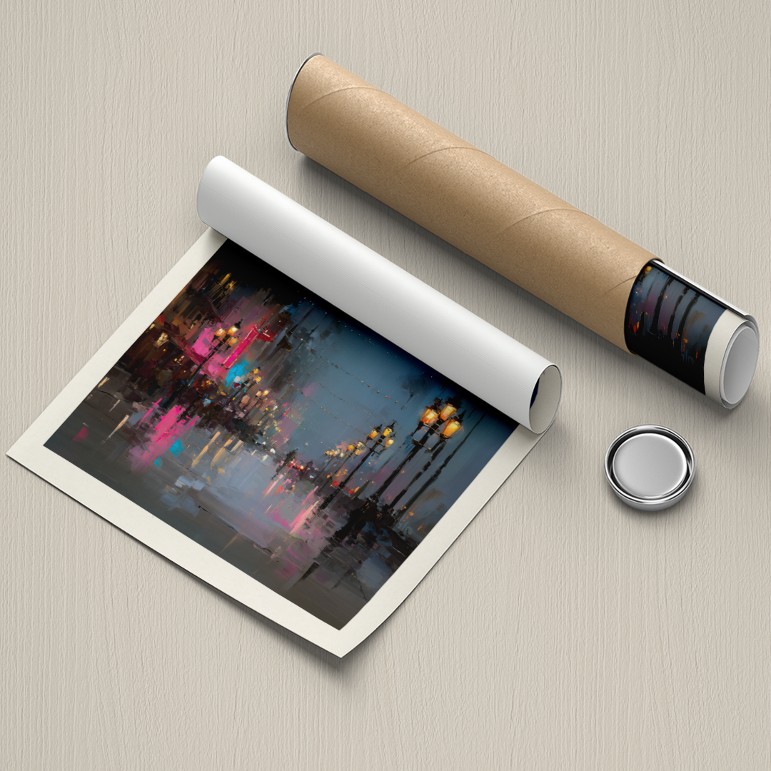 Roll of paper with a printed design on a textured surface