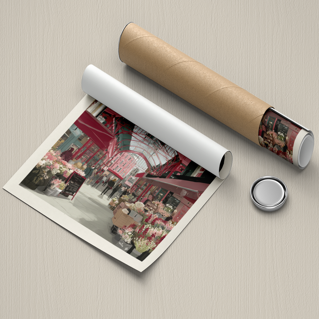 Roll of paper with a printed design on a textured surface