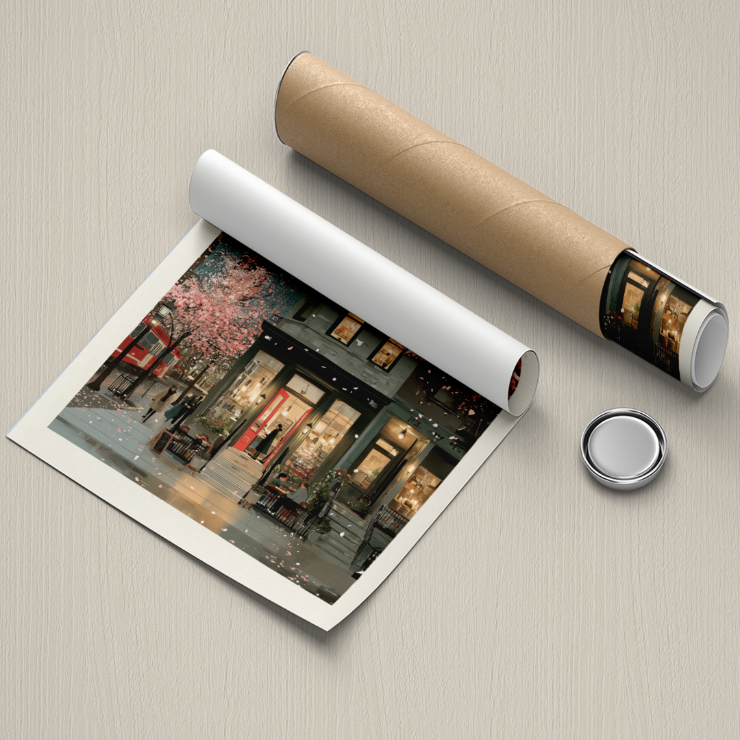 Roll of paper with a printed design on a textured surface