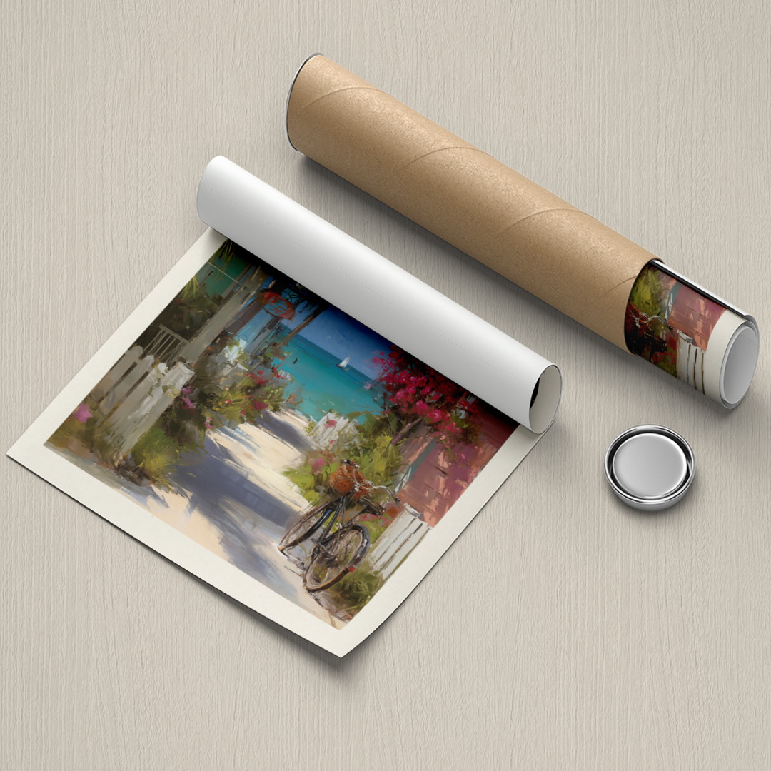 Naples Florida pastel travel print with palm trees & Gulf Coast light. Premium coastal décor for US homes. Museum‑quality archival print. 